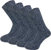 4 paar Geitenwollen sokken - Jeansblauw - Maat 39-42