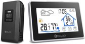 Digoo Weerstation - Digitaal - Multifunctioneel - Weerstation Binnen en Buiten - Touchscreen - Compact - LCD-Scherm - Zwart