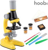 Hoobi® Microscoop Voor Kinderen - Junior Microscoop - Veel Accessoires - Biologisch - Wetenschap - Educatief - Tot X1200 - LED Verlichting - Kinder Speelgoed - Junior - Geel