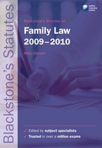 Blackstone's Statutes On Family Law 2009-2010