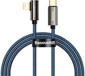 Baseus iPhone Snellader 1 Meter USB-C to Lightning  Kabel | Ultra Fast Oplader | 1 m | iPhone Kabel | Snellader iPhone | Snellader Lightning 20W,  (blauw)
