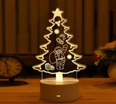 Kerst 3D led lamp | Kerstboom met Kerstman | Santa Verlichting | Kerstlamp | Sfeerlamp | Kleurlamp