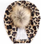 Little koekies - Panter muts met pompom - kraamcadeau - babymuts - newborngift - koud - herfst - winter
