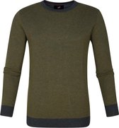 Suitable - Katoen Thomas Pullover Donkergroen - L - Modern-fit