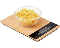 Keukenweegschaal van bamboe - Keukenweegschaal digitaal - Weegschaal keuken - Precisie weegschaal - Weegschaal 0 01 gram - Weegschaal keuken digitaal - Weegschaal keuken precisie - Digitaal keukenweegschaal - Digitaal keukenweegschaaltje