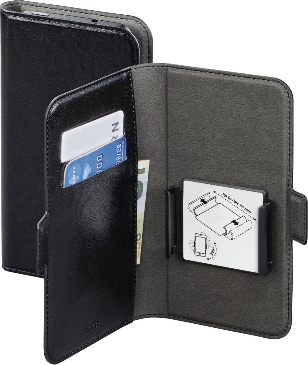 Hama Booklet "Smart Move", mt. L (4,0 - 4,5"), zwart