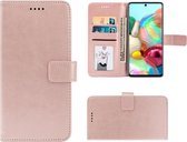 Samsung Galaxy A52 Hoesje - Samsung Galaxy A52s 5G - Bookcase - Pu Leder Wallet Book Case Rose Goud Cover