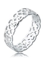 Elli Dames Ring Dames Hart Shamrock Ornament Uitgesneden in 925 Sterling Zilver