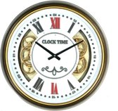 Clock Gear brown 50 cm diameter - draaiende tandwielen - radar geluidloos - klok - horloge - landelijk - industriestijl - industrieel - cadeau - geschenk - kerst - nieuwjaar - verjaardag - gi