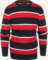 Steppin' Out Herfst/Winter 2021 Trui Repp Stripe Crew Neck Mannen - Regular Fit - Wol - Blauw (XL)