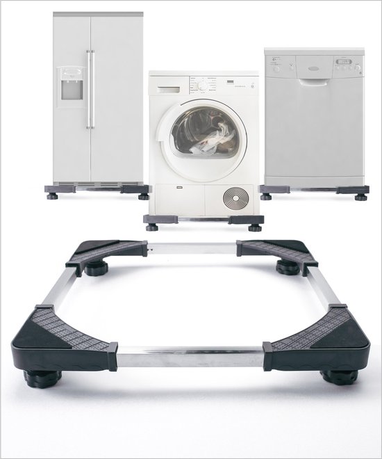 Landys wasmachine verhoger met trillingsdempers - in hoogte en breedte verstelbaar - wasmachineverhoger kast met schokdempers
