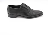 Veterschoenen- Nette Heren schoenen 1195- Leather- Zwart- Maat 43