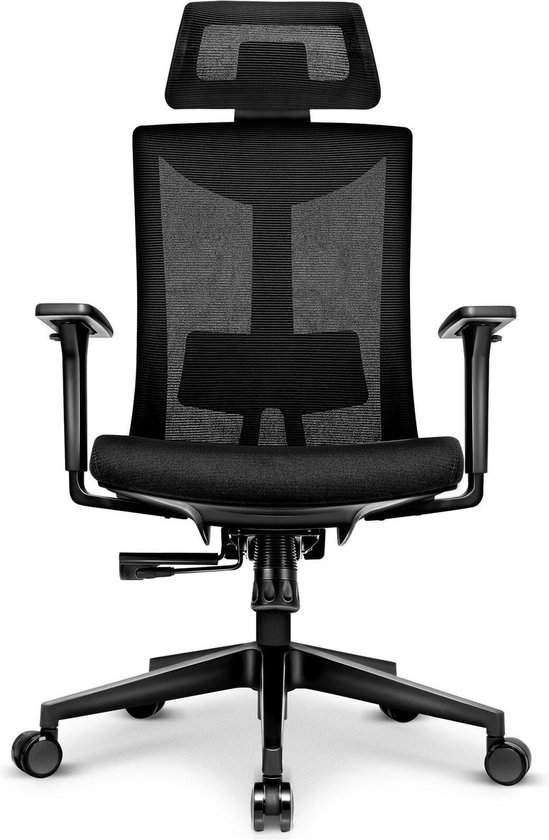 Chaise de bureau ergonomique Sens Design - avec repose-tête - noir