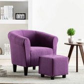 Fauteuil paars stof 70x56x66 cm