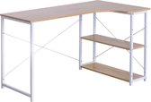 Kamyra® Houten Hoekbureau - Game Bureau - Modern/Industrieel Design - L-vormige Bureautafel - Duurzame Laptoptafel - 120 x 74 x 71,5 cm