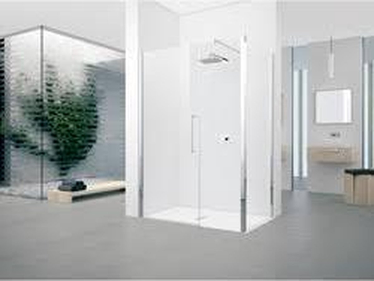 Novellini Young 2.0 F1 zijwand 87/89x200cm met chroom mat profiel en helder glas