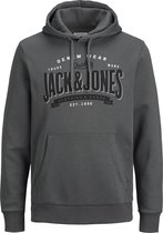 Jack & Jones Logo Sweat hood Asphalt (Maat: 5XL)