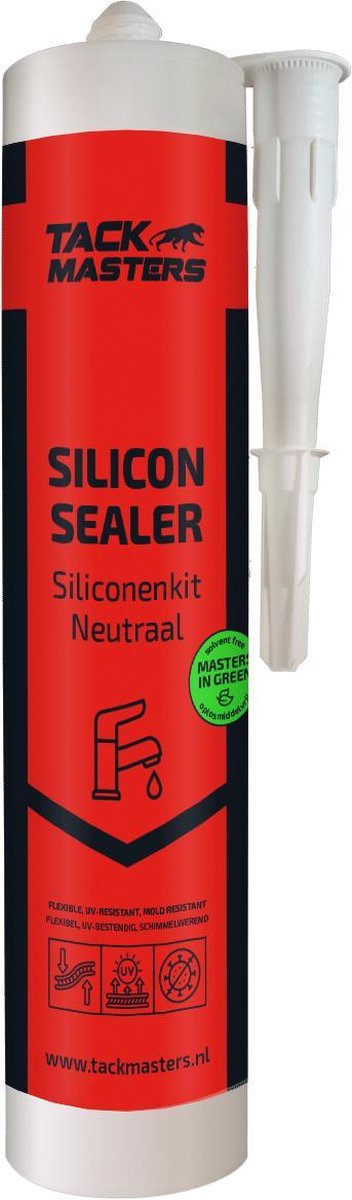 Tackmasters® Siliconenkit Antraciet RAL 7016 - Koker 310 ml - Neutrale Siliconenkit - Afdichtingskit - Sanitairkit - Afdichtingsmiddel