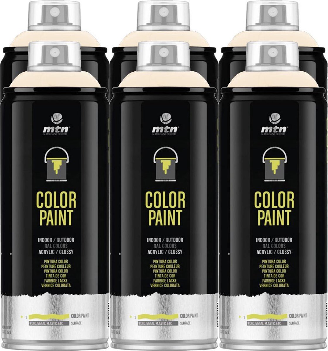 MTN PRO Color Paint RAL Spuitverf - 6 stuks - Light Ivory- 400ml