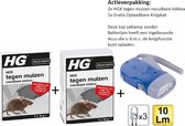 HGX tegen muizen navulbare lokbox- 2 stuks + Knijpkat/Zaklamp