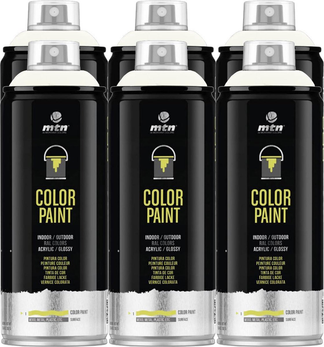 MTN PRO Color Paint RAL Spuitverf - 6 stuks - Oyster Whitet - 400ml