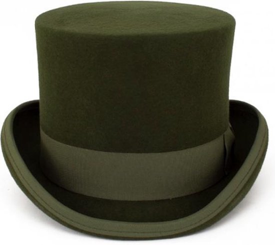 Chapeau haut de forme steampunk vert foncé - 59 60 61 hommes femmes vert |  bol.com