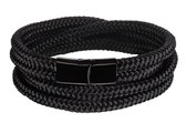 Armband Heren Zwart Surfer Sportief Touw Galeara design Noa Double Scheepstouw armbanden 19.5cm