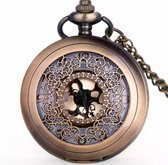 Ketting Horloge- Brons- Filigraan-70 cm-Charme Bijoux