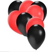 Ballonnen - Zwart / Rood - 12 stuks - 6x Zwart 6x Rood -  Knoopballonnen - Halloween - Party ballonnen
