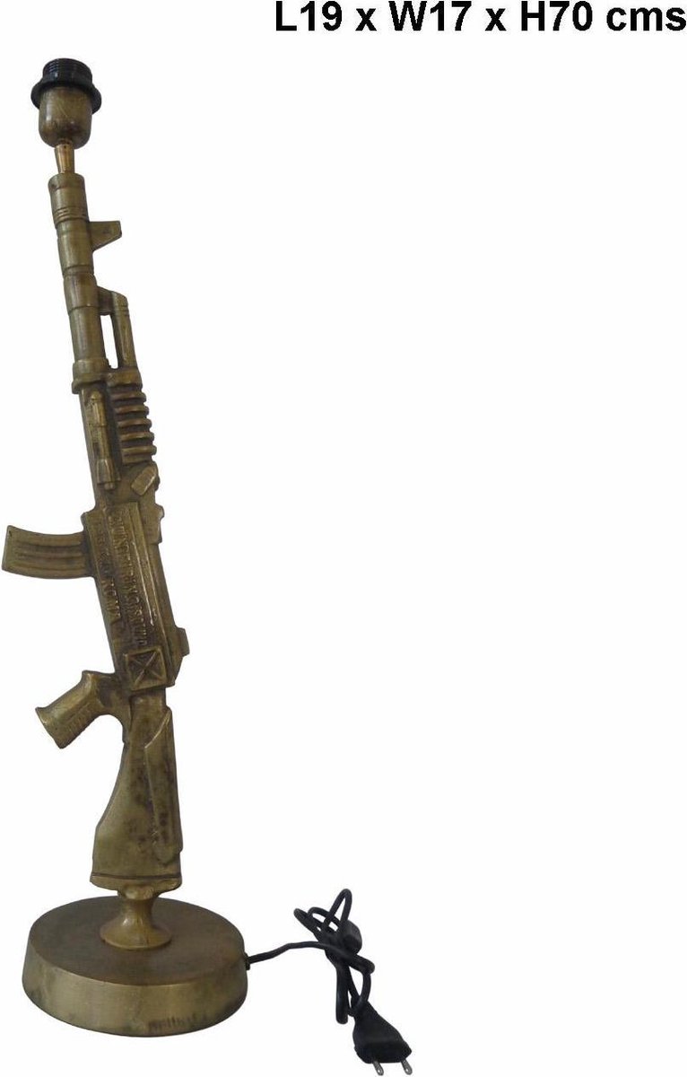 Staande lamp - Kalashnikov - mat goud - 129cm hoog - zonder kap