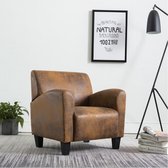 Fauteuil kunstleer suède bruin