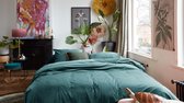At Home by BeddingHouse Tender dekbedovertrek - Eenpersoons - 140x200/220 - Blauw Groen