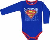 Superman - Rompertje - Lange Mouw - Katoen - Blauw - Unisex - Maat 68 (6 Maanden)