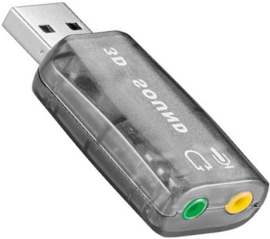 USB naar surround adapter - 5.1 kanaals surround - Transparant - Allteq