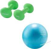 Tunturi - Fitness Set - Tunturi Fitnessbal 25 cm & 2 x 4 kg Gewichten