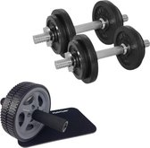 Tunturi - Fitness Set - Halterset 20 kg incl 2 Dumbbellstangen  - Trainingswiel