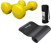 Tunturi - Fitness Set - Vinyl Dumbbell 2 x 1,5 kg - Fitnessmat 180 x 60 x 1,5 cm