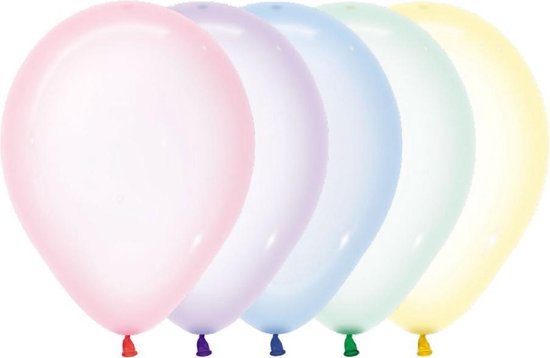 Ballonnen Crystal Pastel Assorti - 5 stuks