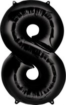 Folieballon - Cijfer 8 - Zwart XL