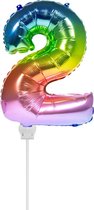 Folat Cijferballon 2 Folie 36 Cm Regenboog