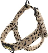 Studio Proud - Hondenharnas / tuigje - borsttuigje - cheetah print - zwarte accenten - deze harnas / tuig is te combineren met bijpassende uitlaatriem- Hondenharnas