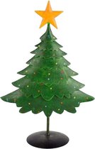 Kerstboom Metaal groen met gele ster 32cm