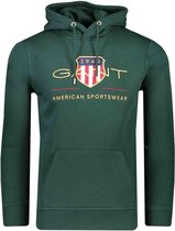 Gant Sweater Groen Normaal - Maat XXL - Heren - Herfst/Winter Collectie - Katoen;Polyester