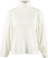 River Woods Loszittend T-shirt met rolkraag in wit