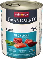 Animonda Grancarno - Adult Rund + Zalm met spinazie 6 x 800 gr ( Honden natvoer )