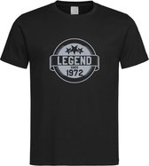 Zwart T-Shirt met “ Legend sinds 1972 “ print Zilver Size XXXXL