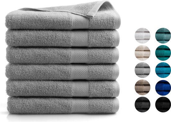 Seashell Hotel Collectie Handdoek - 6 stuks - 70x140 - licht grijs