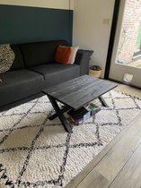 Industriële  salontafel kleur zwart| X-onderstel mat zwart