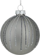 Oneiro's luxe kerstbal LUXURY grey – ø80 mm – goud -  kerstbal - luxe verpakking – kerstcollectie – kerstdecoratie – kerstboomhanger – kerstversiering