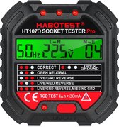 Habotest® Professionele Stopcontact Tester - Socket Tester - Voltage Detector - Met Spanning Display - 90-250V
